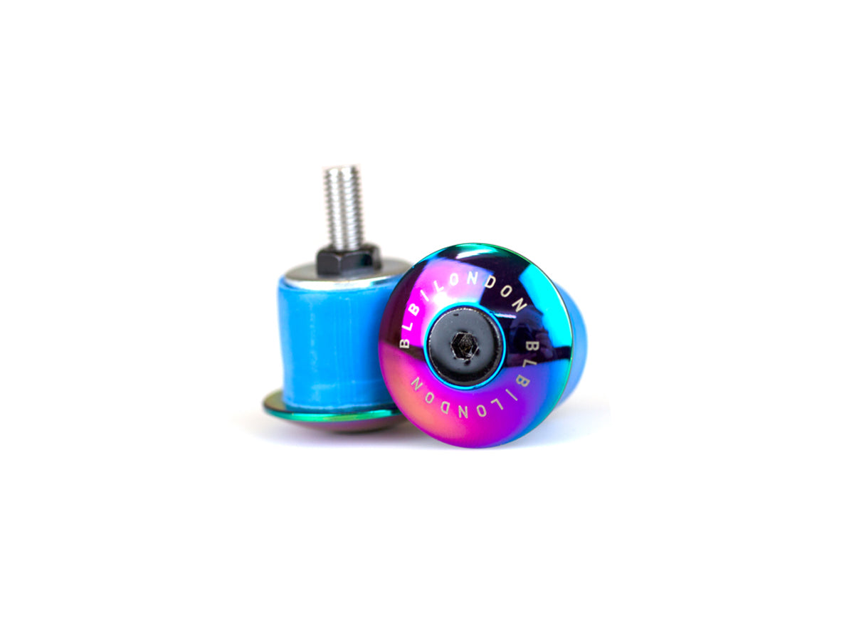 BLB Barons Aluminium Handlebar End Plugs, screwable - Oil-Slick