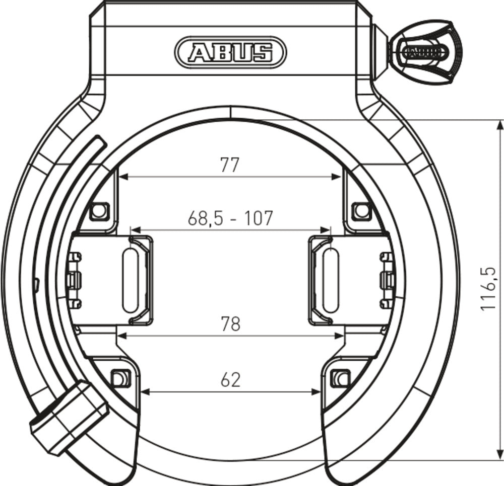 ABUS GRANIT XPlus 6950M (NR) Rahmenschloß + 6KS/85 Kettenschloß und ST5950 Tasche