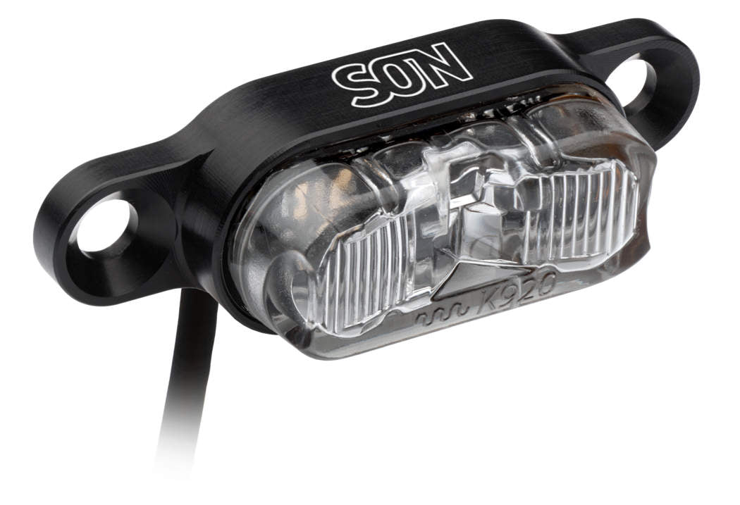 SON rear light luggage rack mounting 50mm - black/clear glass