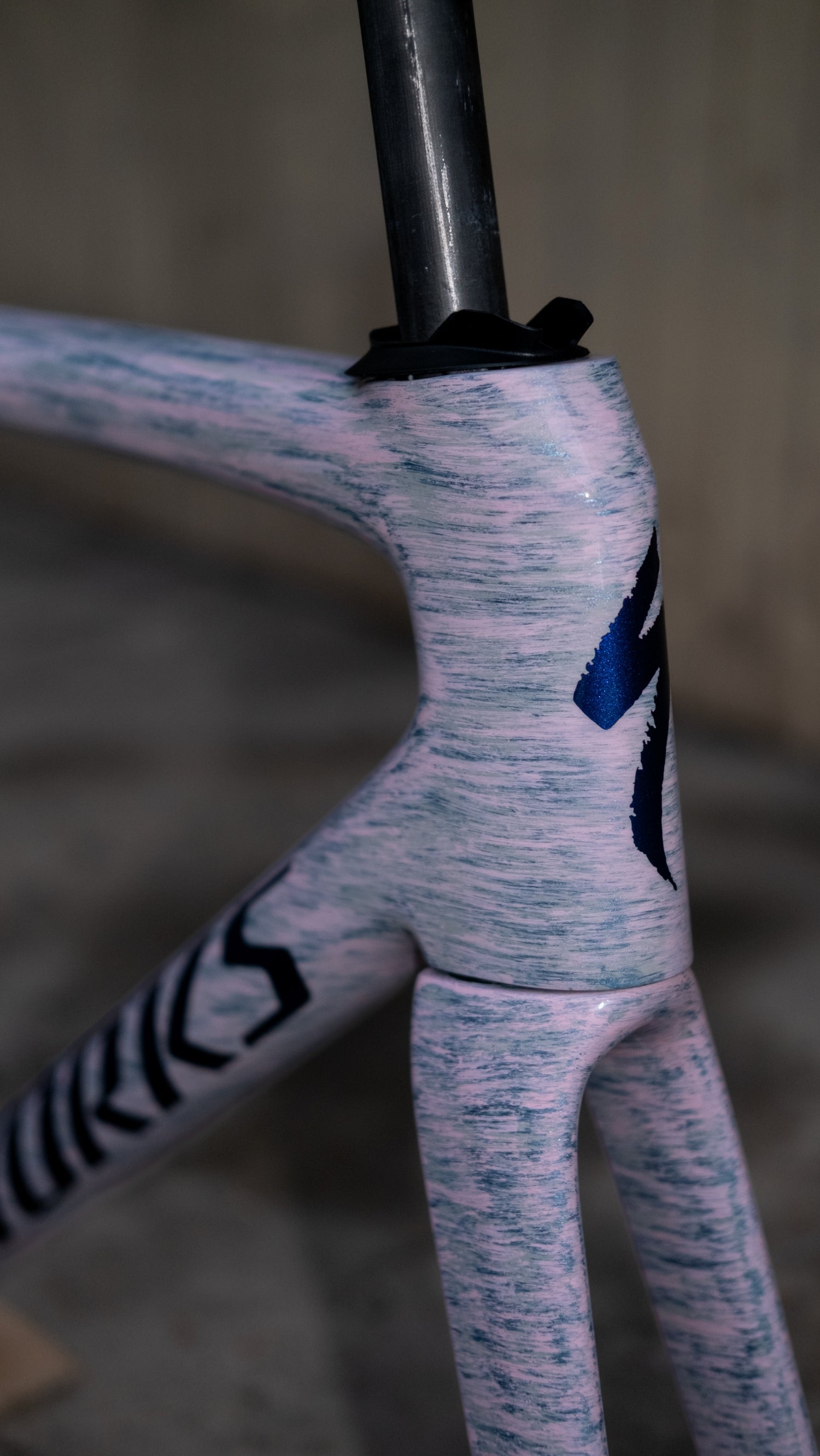 S-WORKS Tarmac SL8, Rahmen-Set - Gloss Dolomite Metallic / Directional Brush / Blue Majesty Metallic