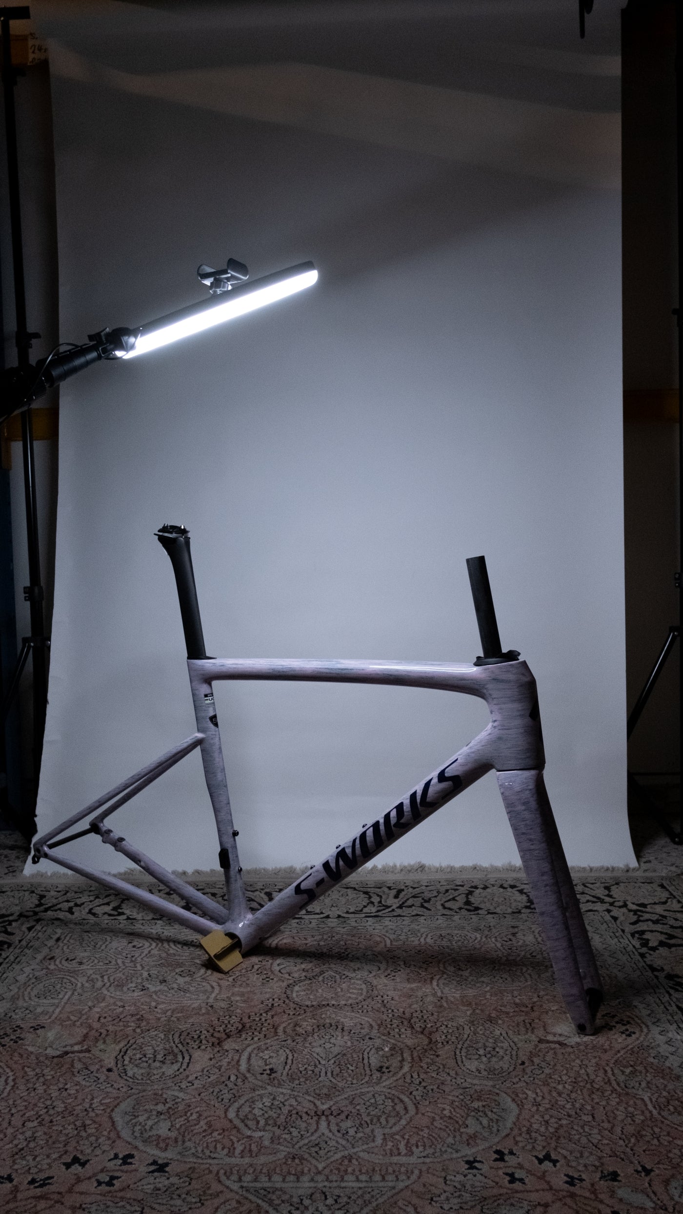 S-WORKS Tarmac SL8, Rahmen-Set - Gloss Dolomite Metallic / Directional Brush / Blue Majesty Metallic