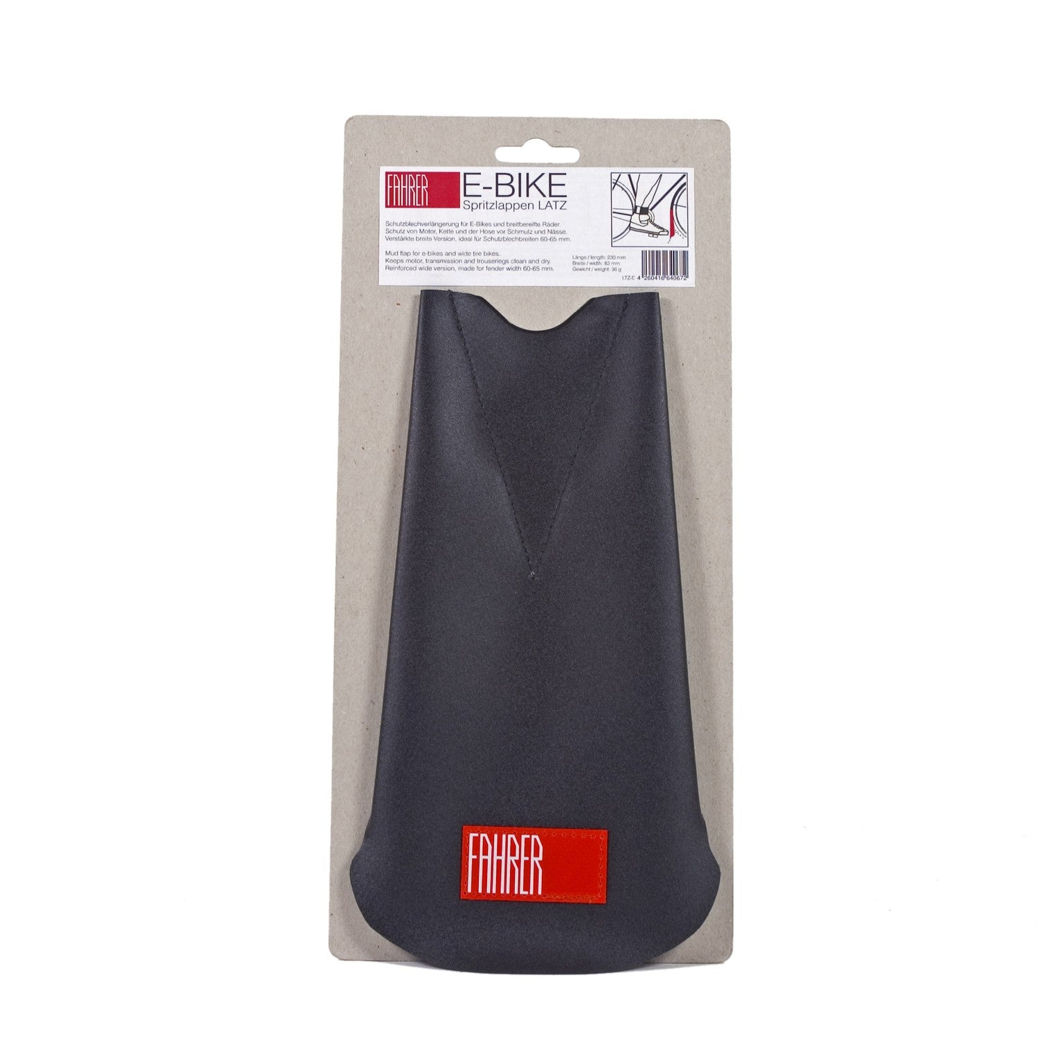 Fahrer Spritzlapper LATZ eBike Schwarz