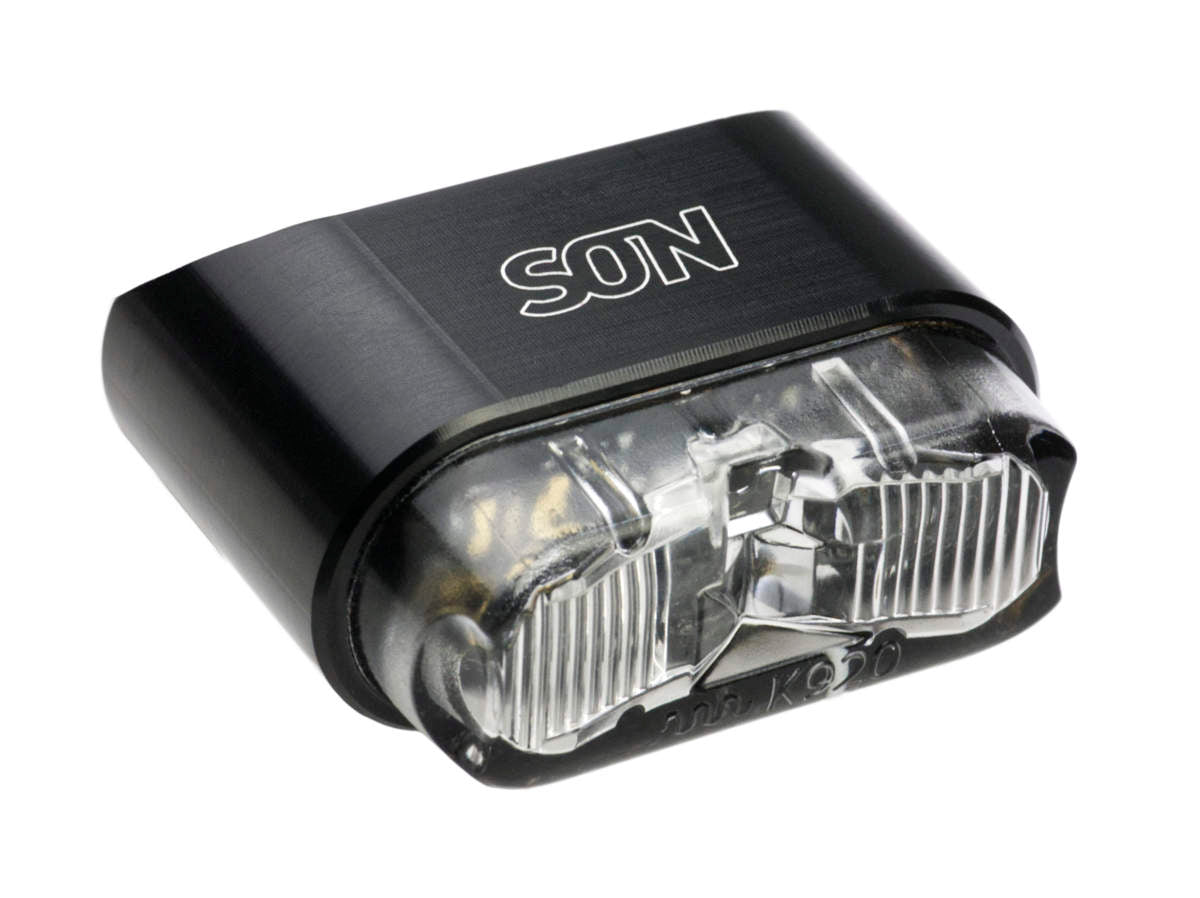 SON Rücklicht für Schutzblech-Montage, Schwarz/Transparent - Weites Profil