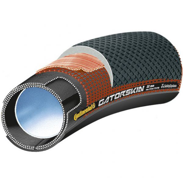 Continental GatorSkin Schlauchreifen 700x22c Schwarz