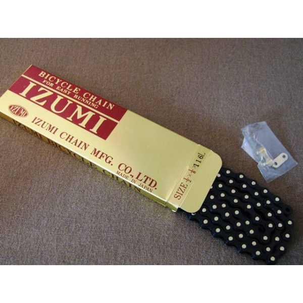 Izumi Jet Track Kette 1/8" x 1/2" Schwarz/Goldene Pins