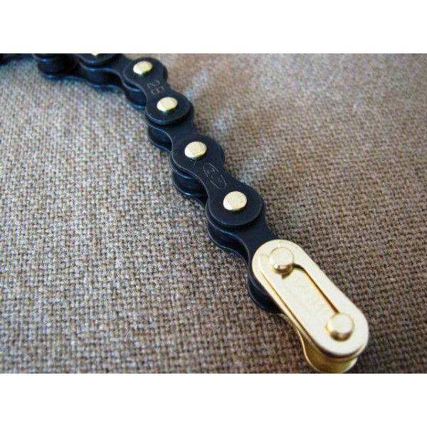 Izumi Jet Track Kette 1/8" x 1/2" Schwarz/Goldene Pins