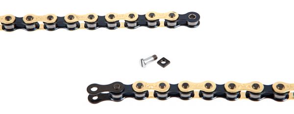 Izumi V Super Toughness Track Kette NARROW 1/8" x 3/32" Gold/Schwarz