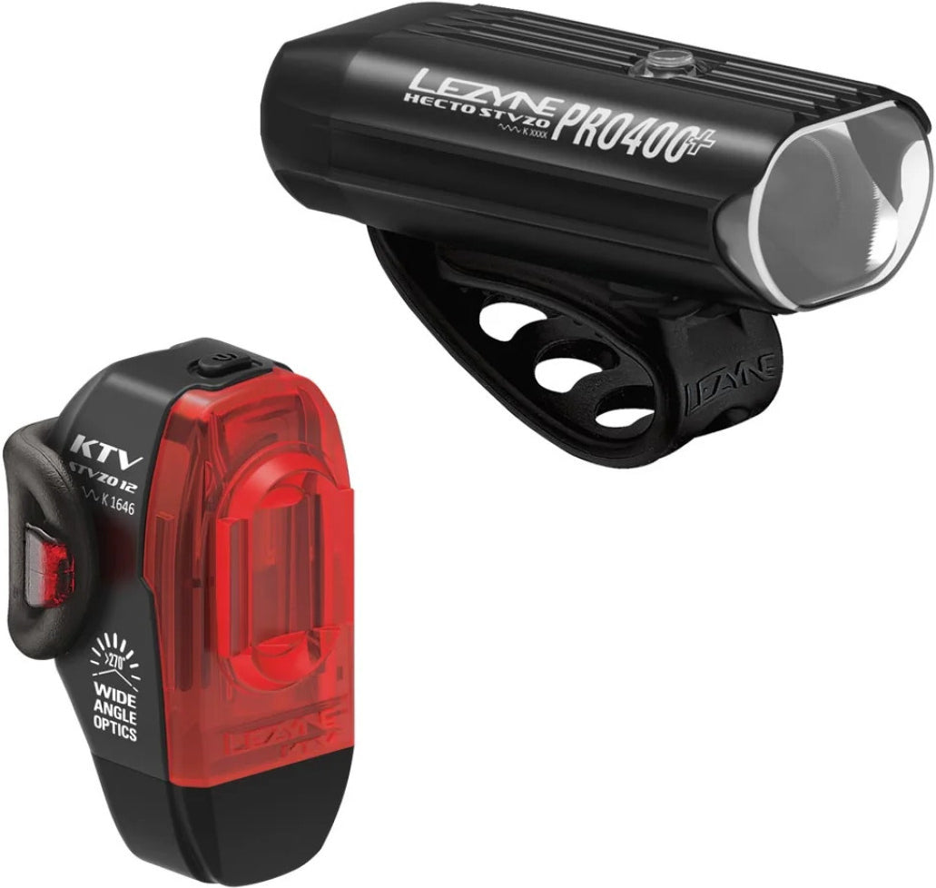 Lezyne Hecto PRO 400+ / KTV Drive STVZO Beleuchtungs-Set - Schwarz