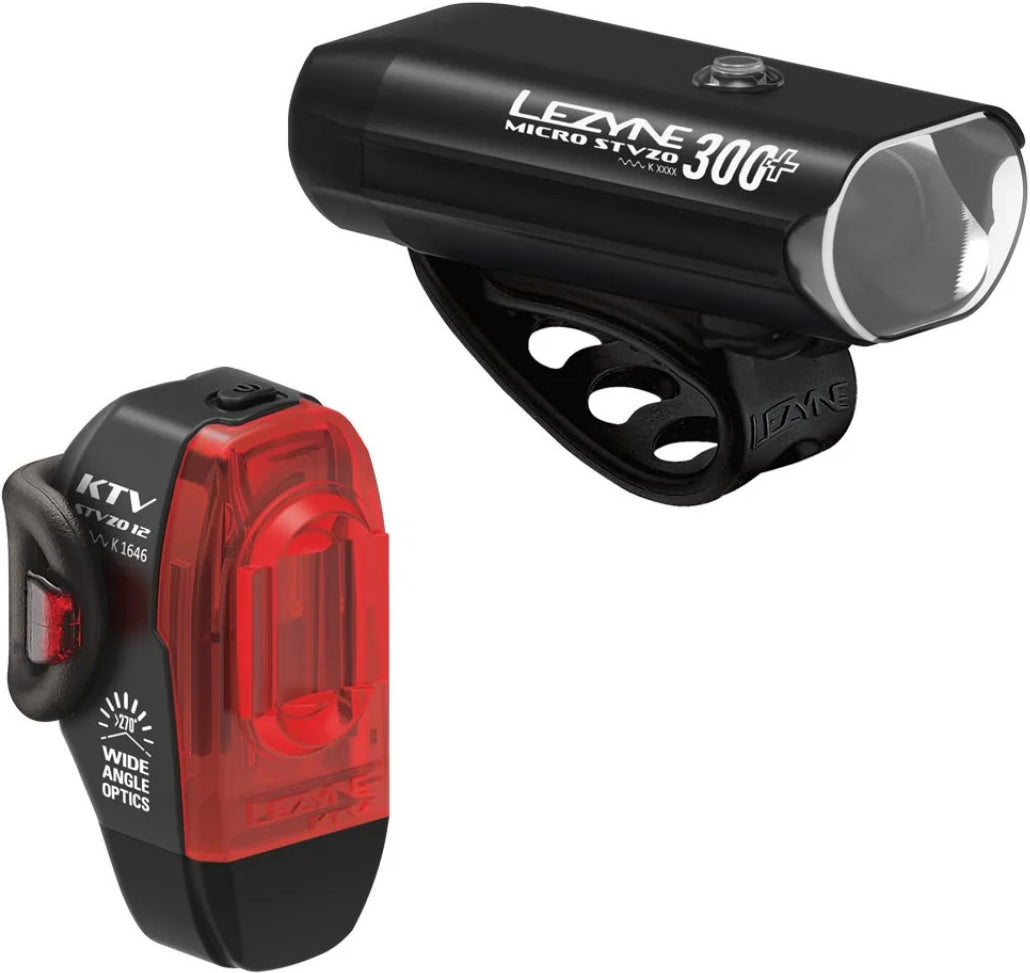 Lezyne Micro 300+ / KTV Drive, STVZO Beleuchtungs-Set - Schwarz