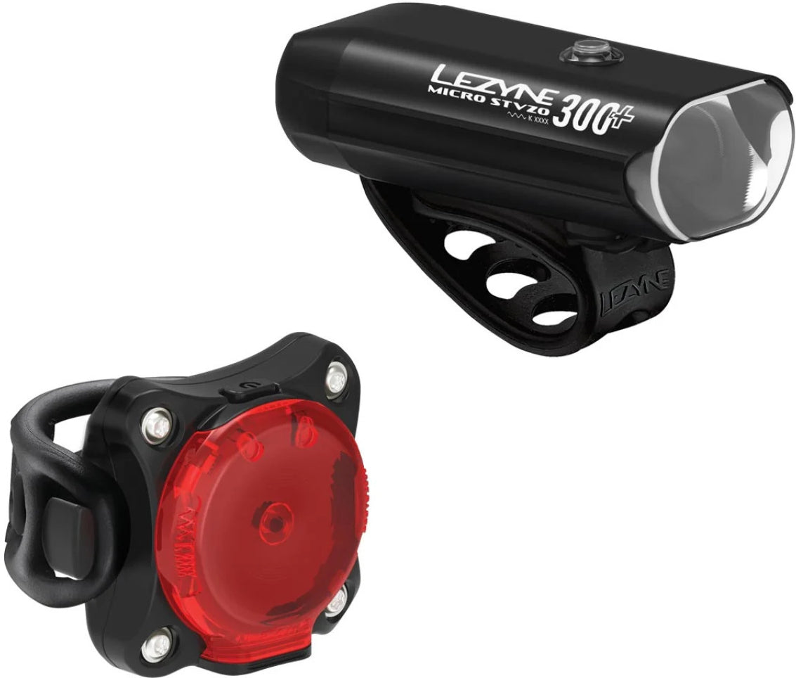 Lezyne Micro STVZO 300+ / Zecto STVZO Beleuchtungs-Set - Schwarz
