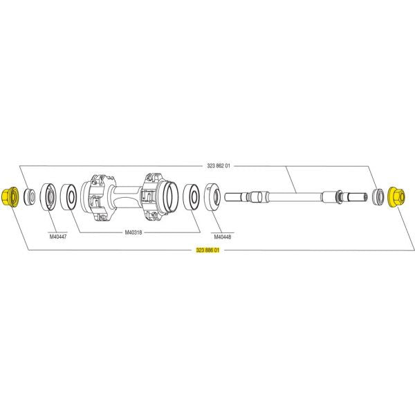 Mavic Achsmuttern Vorder- / Hinterrad M9 für Ellipse - 32388601