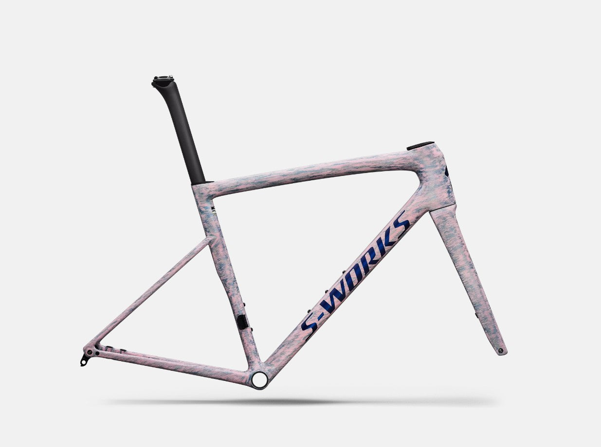 S-WORKS Tarmac SL8, Rahmen-Set - Gloss Dolomite Metallic / Directional Brush / Blue Majesty Metallic