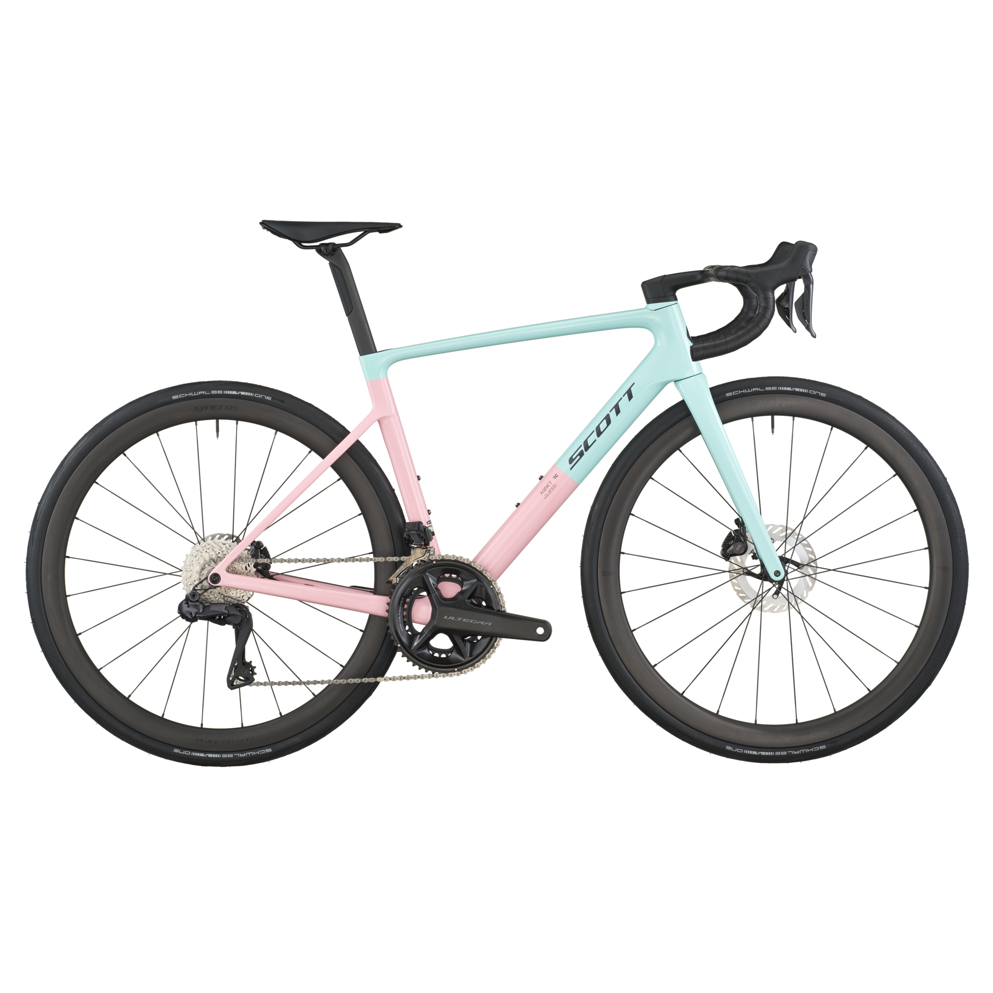 Scott Addict RC 10 road bike, Shimano Ultegra Di2 2x12 - Gelato Blue / Gelato Pink