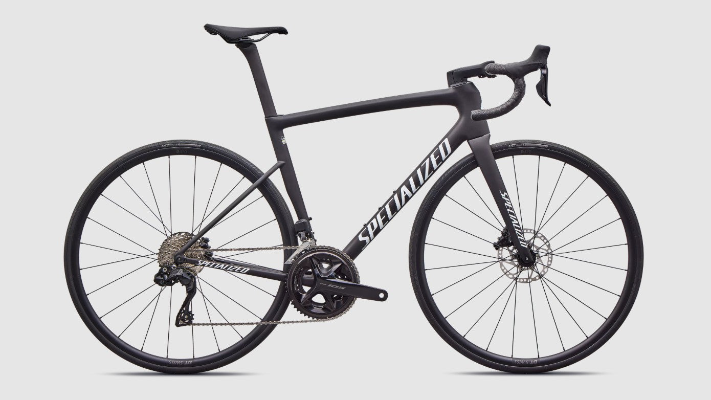 Specialized Tarmac SL8 Comp, Shimano 105 Di2 2x12 - Satin Carbon / White