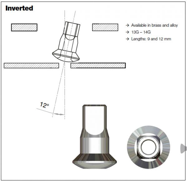 Sapim Inverted Aluminium Nippel 12 mm / 2.0mm - Upside Down zur Kopfübermontage