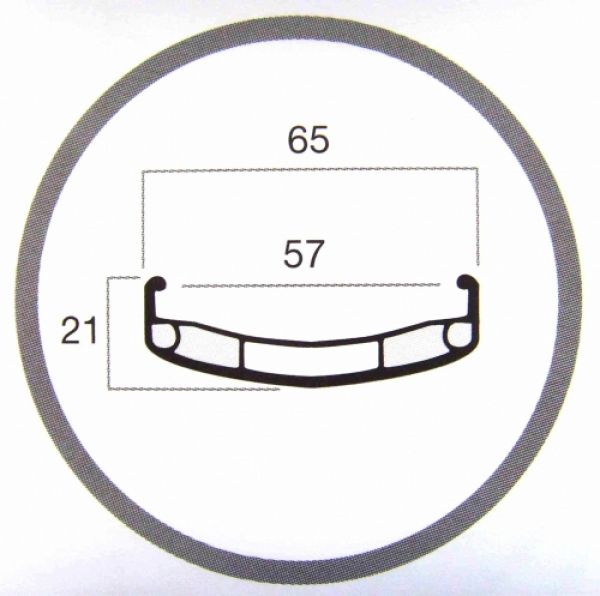 Rigida/Ryde Cruiser Felge DH65 - Hohlkammer