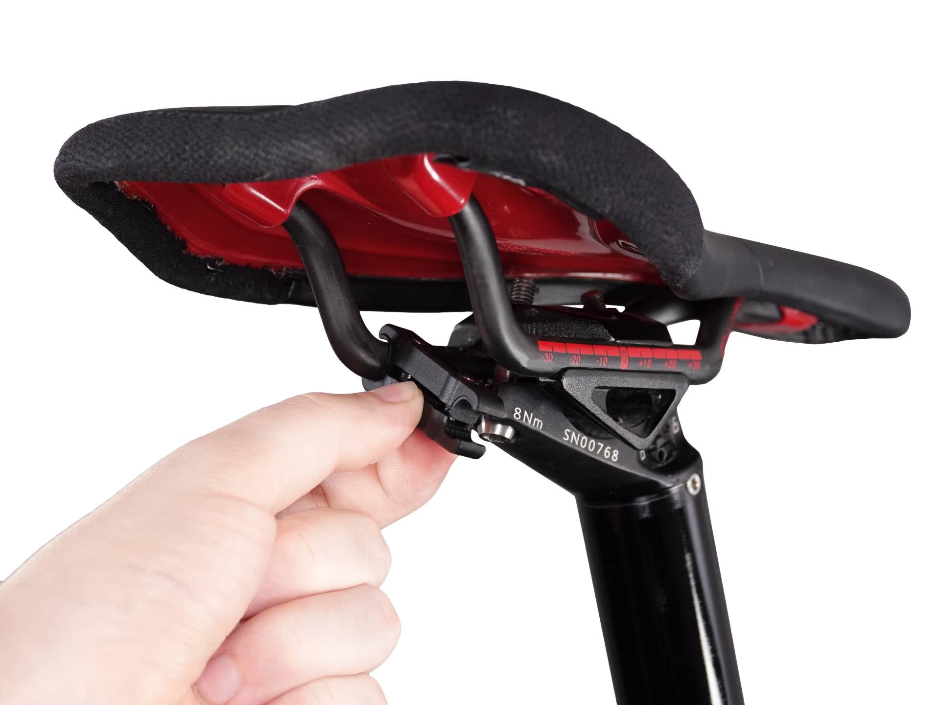 Lupine red light strut holder saddle attachment