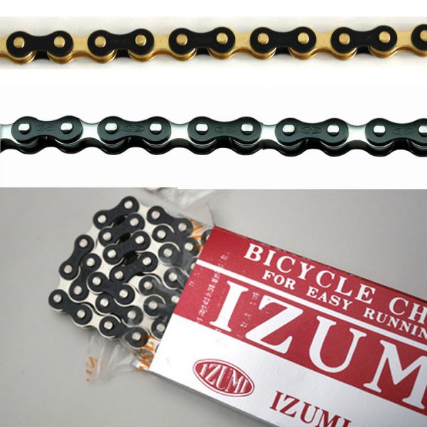 Catena IZUMI Serie 410C 1/2 X 1/8 116L | Oro Per Bici A Velocità Singola E Pignone Fisso